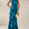Maxi Dresses for Women 2025 Floral Beach Sundress Spaghetti Strap Tiered Summer Wedding Guest Long Dress