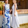 Women's Summer 2025 Maxi Dress Floral Halter Neck Sexy Party Wedding Guest Long Formal Dress