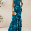 Maxi Dresses for Women 2025 Floral Beach Sundress Spaghetti Strap Tiered Summer Wedding Guest Long Dress