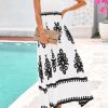 Womens Summer Boho Maxi Dress 2025 Casual Sleeveless Square Neck Floral Aline Smocked Beach Dresses with Pockets
