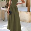 Women's 2025 Spring Strapless Maxi Dresses Patchwork Long Flowy Pockets Elegant Going Out Summer Tube Top Dress