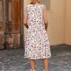 Women Summer Casual Dress 2025 Sleeveless Midi Swing Tank Sundress with Pockets V Neck A Line Pleated Tshirt Dress