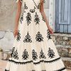 Womens 2025 Summer Casual V Neck Boho Maxi Dress Flowy Aline Bell Sleeve Tiered Floral Dresses with Pocket