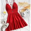 Women's Summer Mini Dresses Printed V Neck Spaghetti Straps Party Beach Cami Dresses