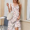 Women Summer Casual Dress 2025 Sleeveless Midi Swing Tank Sundress with Pockets V Neck A Line Pleated Tshirt Dress