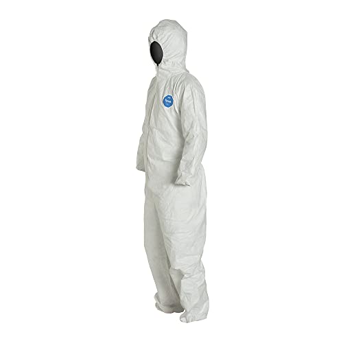 Tyvek 400 TY127S Disposable Protective Coverall with Respirator-Fit Hood and Elastic Cuff, White