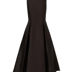 Women's Sleeveless Mid-Length Party Dress with V-Back