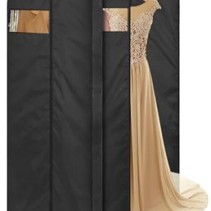 65" Long Garment Bags for Travel Dress Bags Wedding Dress Cover Waterproof Clothing Bags Storage Traveling Clothes Protector for