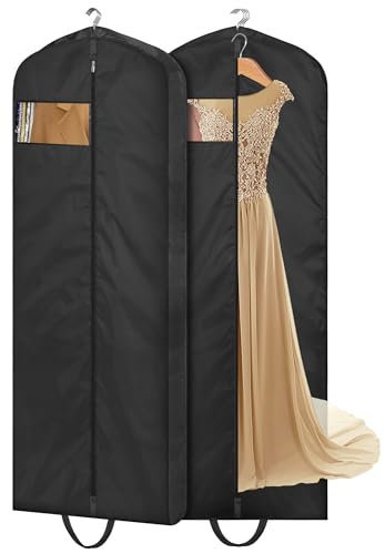 65" Long Garment Bags for Travel Dress Bags Wedding Dress Cover Waterproof Clothing Bags Storage Traveling Clothes Protector for