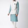 Men's Kurta with Multi-Color Printed Nehru Jacket & Pajama Set - Indian Ethnic Kurta Set for Weddings & Festivals