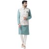 Men's Kurta with Multi-Color Printed Nehru Jacket & Pajama Set - Indian Ethnic Kurta Set for Weddings & Festivals
