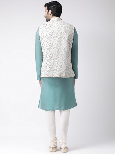 Men's Kurta with Multi-Color Printed Nehru Jacket & Pajama Set - Indian Ethnic Kurta Set for Weddings & Festivals