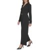 Womens Long Sleeve Belted Casual Collared Jumpsuit