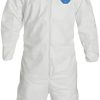 Tyvek 400 TY127S Disposable Protective Coverall with Respirator-Fit Hood and Elastic Cuff, White