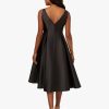 Women's Sleeveless Mid-Length Party Dress with V-Back