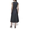 Women's Belted Scoop Neck Sleeveless Midi Dress