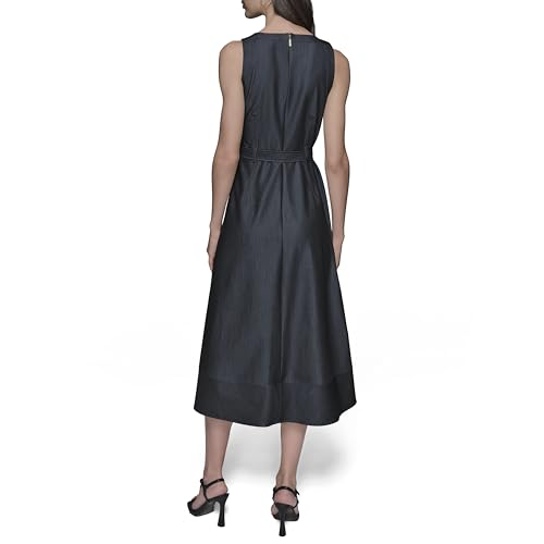 31x9tlQr4PL.jpg Women's Belted Scoop Neck Sleeveless Midi Dress