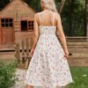 Sun Dresses for Women 2025 Boho Midi Dresses Casual Spaghetti Ruffle Dress Wedding Guest Dresses for Women