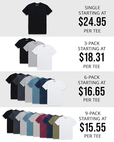 Mens T Shirt - Short Sleeve Crew Neck Soft Fitted Tees S - 4XL Fresh Classic Tshirts