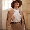 Wool Blend Tweed Blazers for Women Business Casual Knit Blazer Cropped Jacket for Women