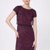 Women's Short Sleeve Blouson Beaded Gown