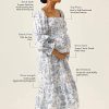 Women’s Cotton Linen Kiko Pregnancy Maternity Dress, Casual Floral Maxi Maternity Gown for Baby Shower
