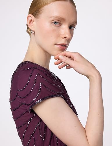 41otswGmnL.jpg Women's Short Sleeve Blouson Beaded Gown