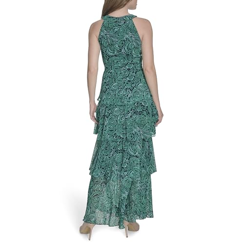 41uBXK2IFtL.jpg Women's Sleeveless Halter Neck Tiered Maxi Dress