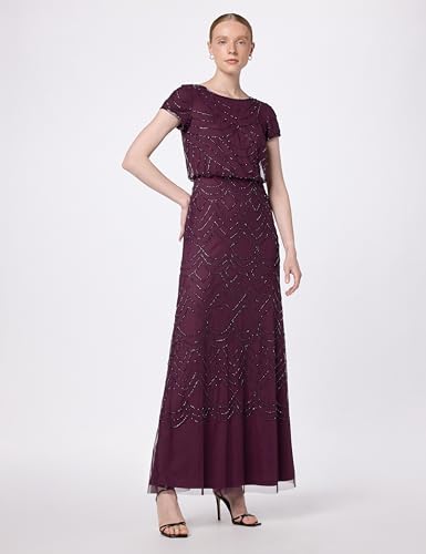 41uJze84gL.jpg Women's Short Sleeve Blouson Beaded Gown