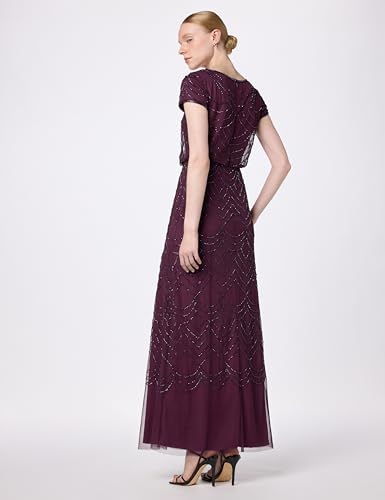 41uu59dpoL.jpg Women's Short Sleeve Blouson Beaded Gown