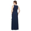 Women's Long Cascade Ruffle Sleeveless Leg Slit, Mother of The Bride Dress, Elegant Party Gown