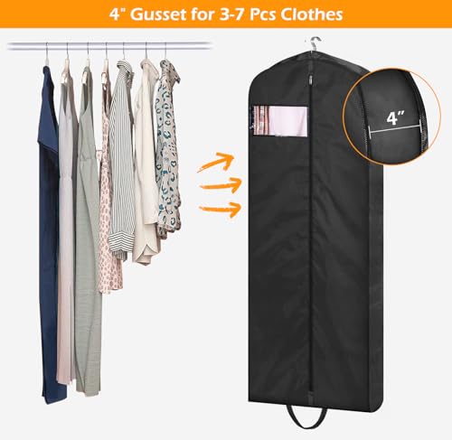 65" Long Garment Bags for Travel Dress Bags Wedding Dress Cover Waterproof Clothing Bags Storage Traveling Clothes Protector for