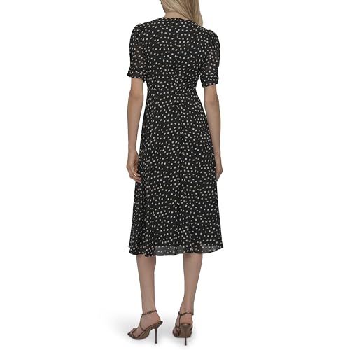 41ztGkevr8L.jpg Women's Short Sleeve Button Front Fit & Flare Midi Dress