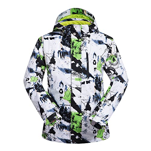 Mens Ski Jacket and Pants Set Ski Suit Winter Waterproof Windproof Hooded Snow Coat 2 Pieces Snowboarding Snowsuits