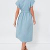 Women's Casual Button Shirt Dresses Short Sleeve Business Long Dresses Elegant Trench Coat with Pockets