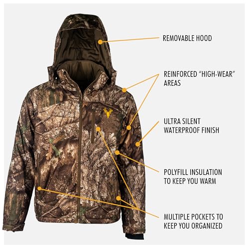 Men’s Insulated Camo Hunting Parka, Waterproof Jacket, Versatile Camouflage Hunting Clothes for Men