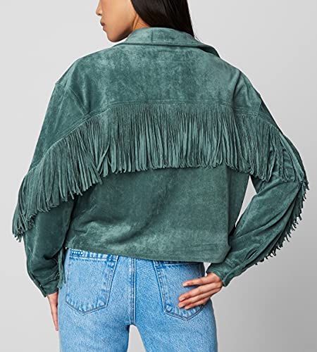 womens Luxury Clothing Faux Suede Fringe Shirt Jacket, Comfortable & Stylish Coat