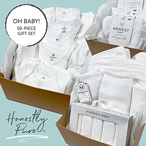 50-Piece Oh Set Newborn Essentials Gift Box 100% Organic Cotton for Infant Baby Boys, Girls, Unisex
