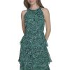 Women's Sleeveless Halter Neck Tiered Maxi Dress
