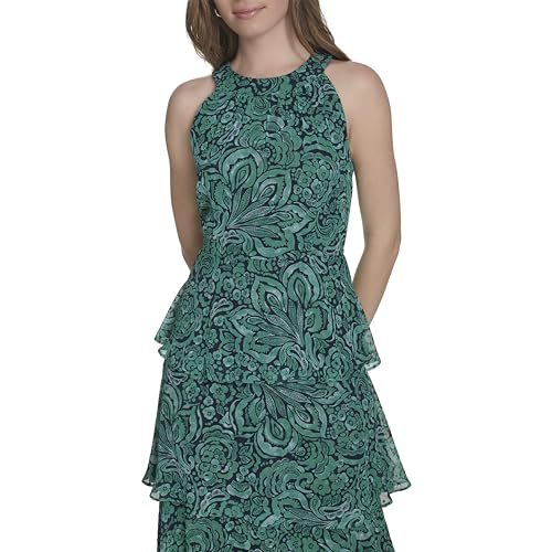 51fmtzWdkhL.jpg Women's Sleeveless Halter Neck Tiered Maxi Dress