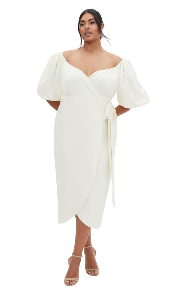 51kD608hcgL.jpg Women's Plus Size Dress - Claudine Wrap Midi