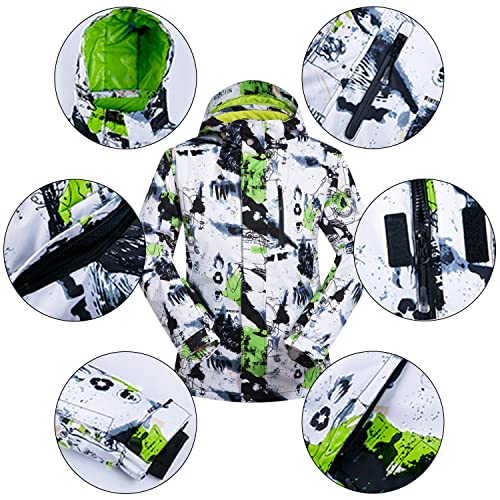 Mens Ski Jacket and Pants Set Ski Suit Winter Waterproof Windproof Hooded Snow Coat 2 Pieces Snowboarding Snowsuits