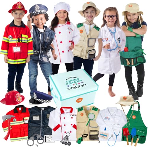 Dress Up & Pretend Play Kids Costumes Set Ages 3-7, Washable Kids Dress Up Clothes for Play