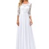 Women's Bridesmaid Dresses 3/4 Sleeve Empire Waist Maxi Mother of The Bride Dresses 07412
