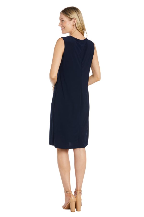 Womens Petites Semi-Formal Above-Knee Shift Dress