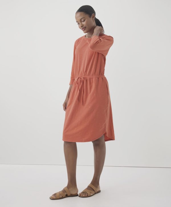 614VGwiJbKL.jpg Organic Cotton Women's Relaxed Tie Waist Dress
