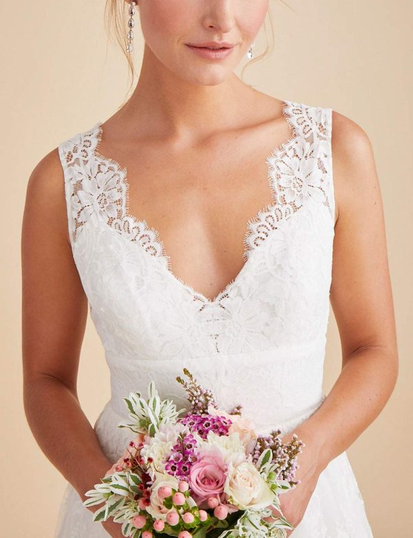 Beach Wedding Dresses for Bride 2025 Long Sleeve Lace Boho Bridal Gowns for Women WDW001