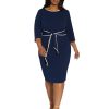 Women's Tipped Crepe Tie Dress