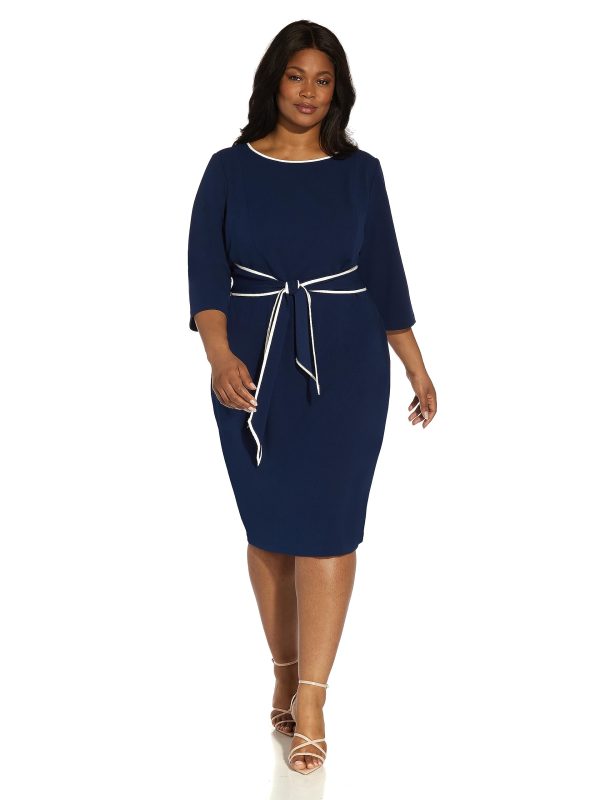 Women's Tipped Crepe Tie Dress