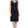 Womens Petites Semi-Formal Above-Knee Shift Dress